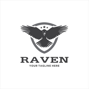 Raven Bird Logo Design Vector Image