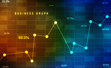 Business Growth graph on technology background, Futuristic raise arrow chart digital transformation abstract technology background. Big data and business growth currency stock and investment economy