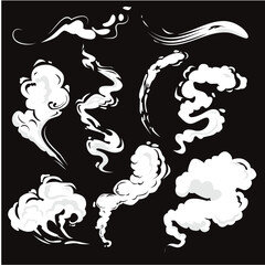 smoke clouds anime vector illustrator © boler