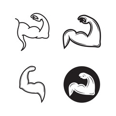 Naklejka premium Arm muscle silhouette logo biceps icon
