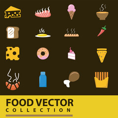 Fototapeta na wymiar food set vector. Collection of various foods, fish and meat, vegetables