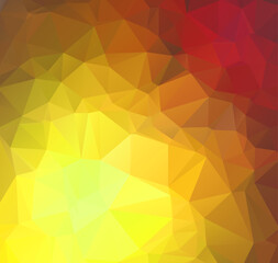 Abstract polygonal vector background. Yellow, orange, red colors.
