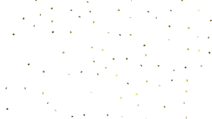 Glittering confetti on a transparent background. Holiday, birthday and Christmas decoration
