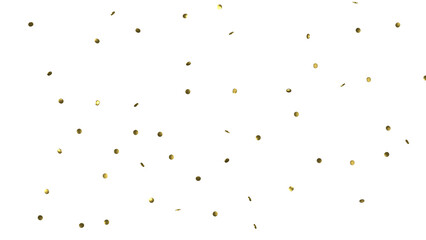 Gold confetti background, isolated on transparent background