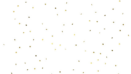 Glittering confetti on a transparent background. Holiday, birthday and Christmas decoration