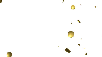 Gold confetti background, isolated on transparent background
