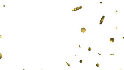 Glittering golden confetti png. Glittering golden confetti falls from above on transparent background. Celebrate festivals.