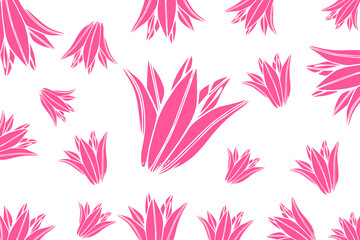 Fototapeta na wymiar Trendy pattern made of beautiful wood lily flowers, spring and summer background 
