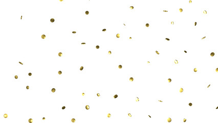 Glittering confetti on a transparent background. Holiday, birthday and Christmas decoration