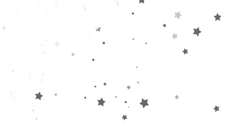 Silver star of confetti. Falling stars on a white - png transparent