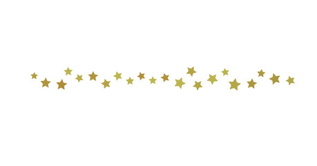 XMAS stars. Confetti celebration, Falling golden abstract decoration for party, birthday celebrate, (PNG transparent)