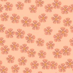 Chamomile flower endless background. Abstract floral seamless pattern in simple style.