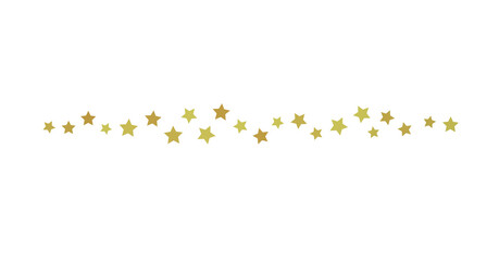 XMAS stars. Confetti celebration, Falling golden abstract decoration for party, birthday celebrate, (PNG transparent)