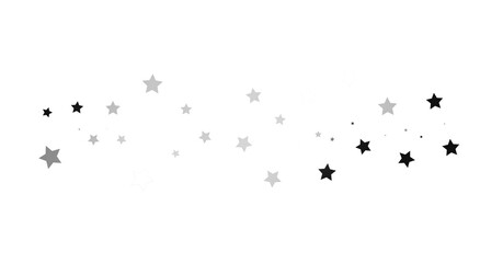 Silver star of confetti. Falling stars on a white background. Illustration of flying shiny stars. - png transparent