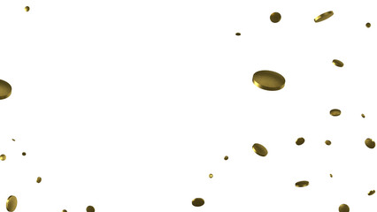 Glittering golden confetti png. Glittering golden confetti falls from above on transparent background. Celebrate festivals.