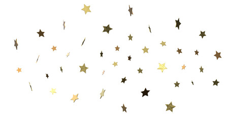 XMAS Stars - Banner with golden decoration. Festive border with falling glitter dust and stars.