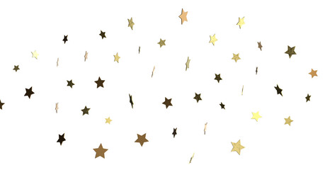 XMAS Stars - Banner with golden decoration. Festive border with falling glitter dust and stars.