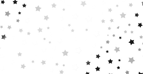 Silver star of confetti. Falling stars on a white - png transparent