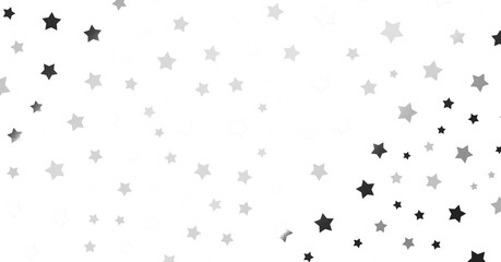 Silver star of confetti. Falling stars on a white - png transparent