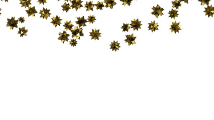 Stars - stars. Confetti celebration, Falling golden abstract decoration for party, birthday celebrate, (PNG transparent)