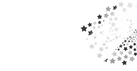 Naklejka na ściany i meble Silver stars falling from the sky. Abstract arc background. Glitter pattern for banner. - png transparent
