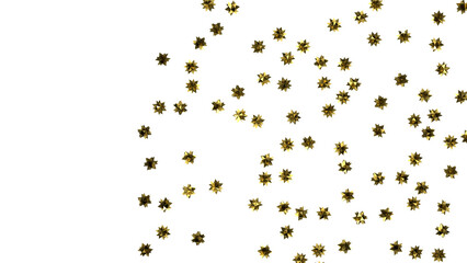 Stars - stars. Confetti celebration, Falling golden abstract decoration for party, birthday celebrate, (PNG transparent)