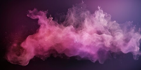 Colorful abstract smoke explosion on dark background. Steam and fog in colorful fantasy pink texture design. 