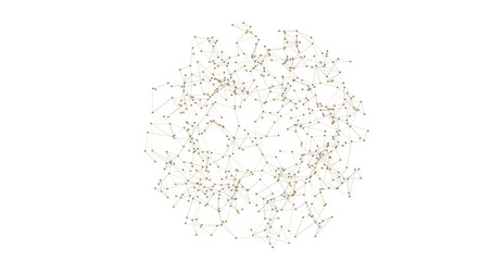 Multi color connected lines and dots network 3d illustration PNG transparent