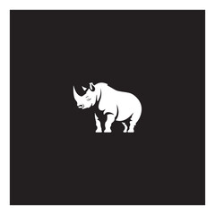 Vector illustration of a silhouette of a rhino 