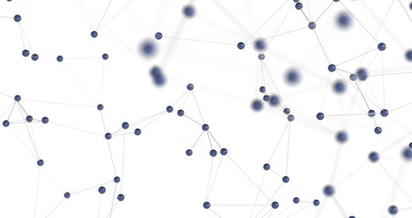 Multi color connected lines and dots network 3d illustration PNG transparent