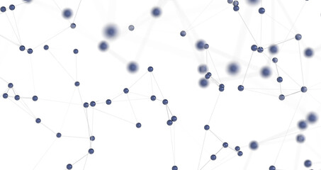 Big data visualization. Network connection structure with chaotic distribution of points and lines. 3D rendering.