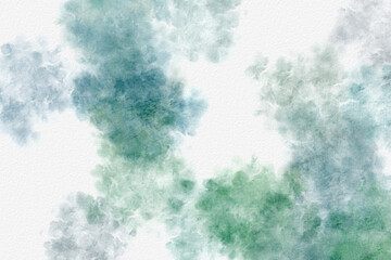 Abstract blue watercolour background. Brush strokes with splashes.