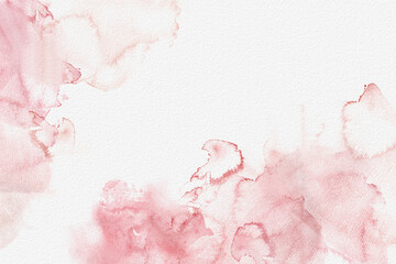 Abstract pink watercolour background. Brush strokes with splashes.