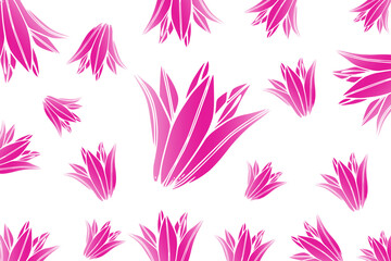 Trendy pattern made of beautiful wood lily flowers, spring and summer background	