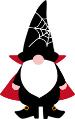 Halloween Gnome Flat Illustration