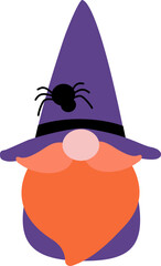 Halloween Gnome Flat Illustration