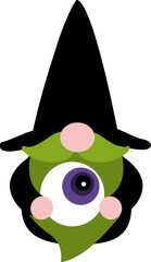 Halloween Gnome holding an eyeball