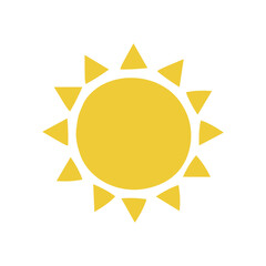 sun in trendy flat style. vector illustration. simple forms