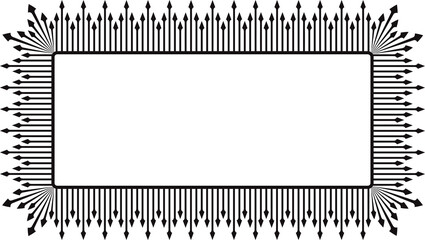 Decorative frame Black arrow pattern Doodle illustration Design element