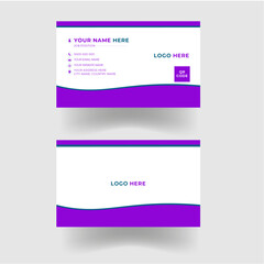 Minimal modern business card design template with Dark Violet.