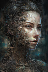 portrait of a woman, Generative, AI, Illustration