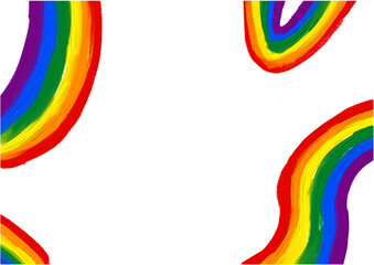 Rainbow oil paint brush  style watercolor background.LGBT  Pride month watercolor texture concept. vector