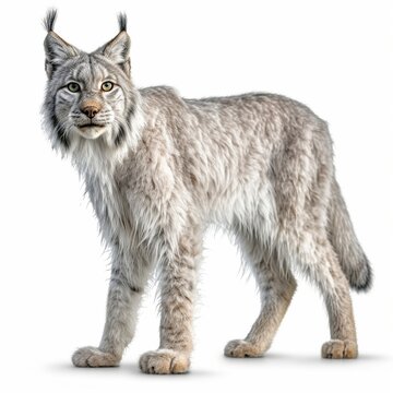 Canada Lynx isolated on white background (Generative AI)