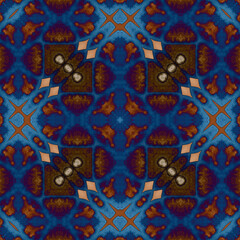 Square seamless patterns. Woven wonderful digital patterns. Modern fashion. Kaleidoscope