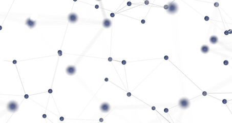 Big data visualization. Network connection structure with chaotic distribution of points and lines. 3D rendering.