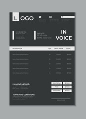 Invoice template design, billing cash voucher, money receipt cash memo layout design with mockup