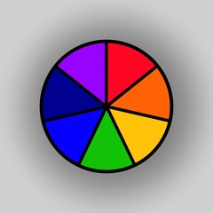 Fototapeta premium Rainbow color wheel on gray background