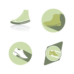 Icon shoe logo concept vector sneaker template