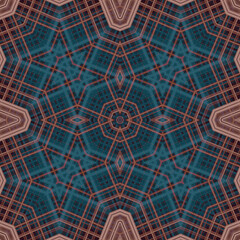 Square seamless patterns. Woven wonderful digital patterns. Modern fashion. Kaleidoscope