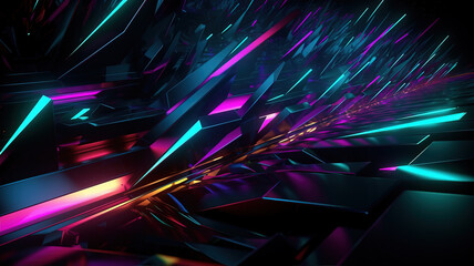 Background of technology neon light scene,created with Generative AI tecnology.